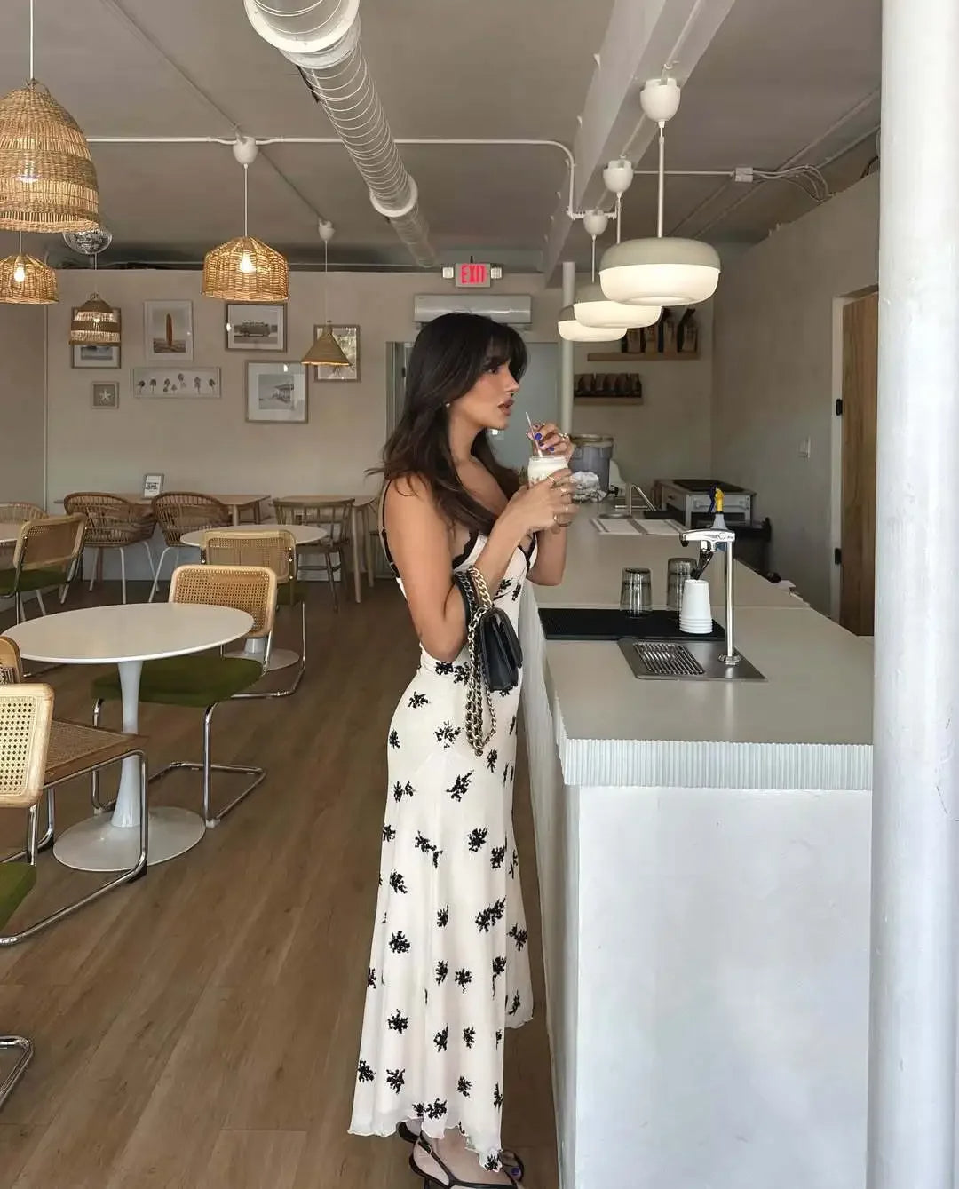 High Waist Strapless Midi Dress