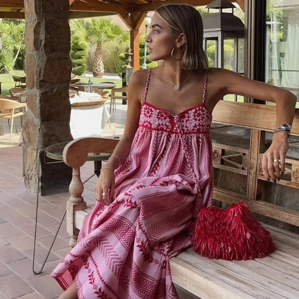 Crochet Patchwork Halter Knit Dress