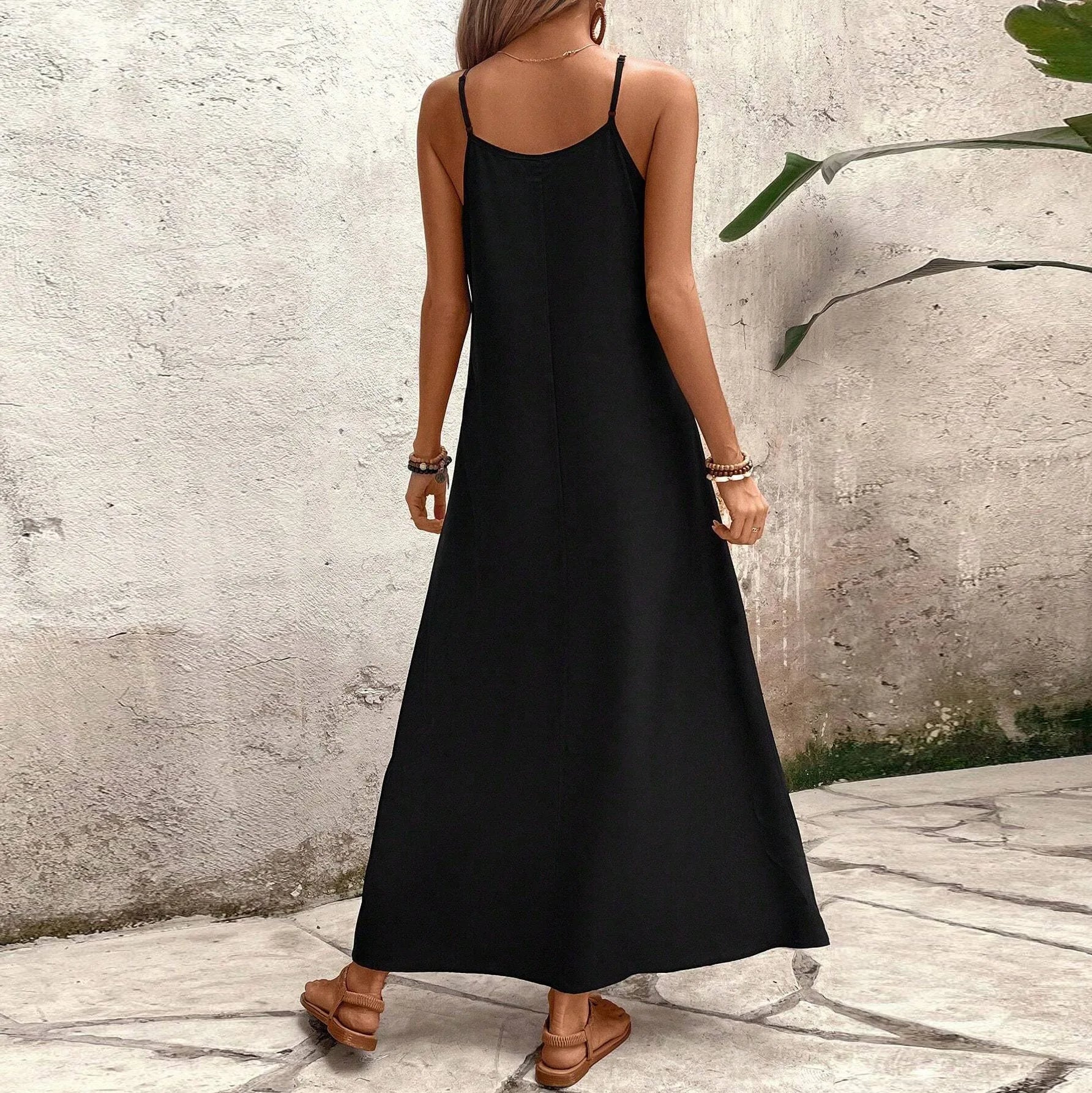 Strap Beach Boho Long Dress – Vibrant Tropical Style for Summer