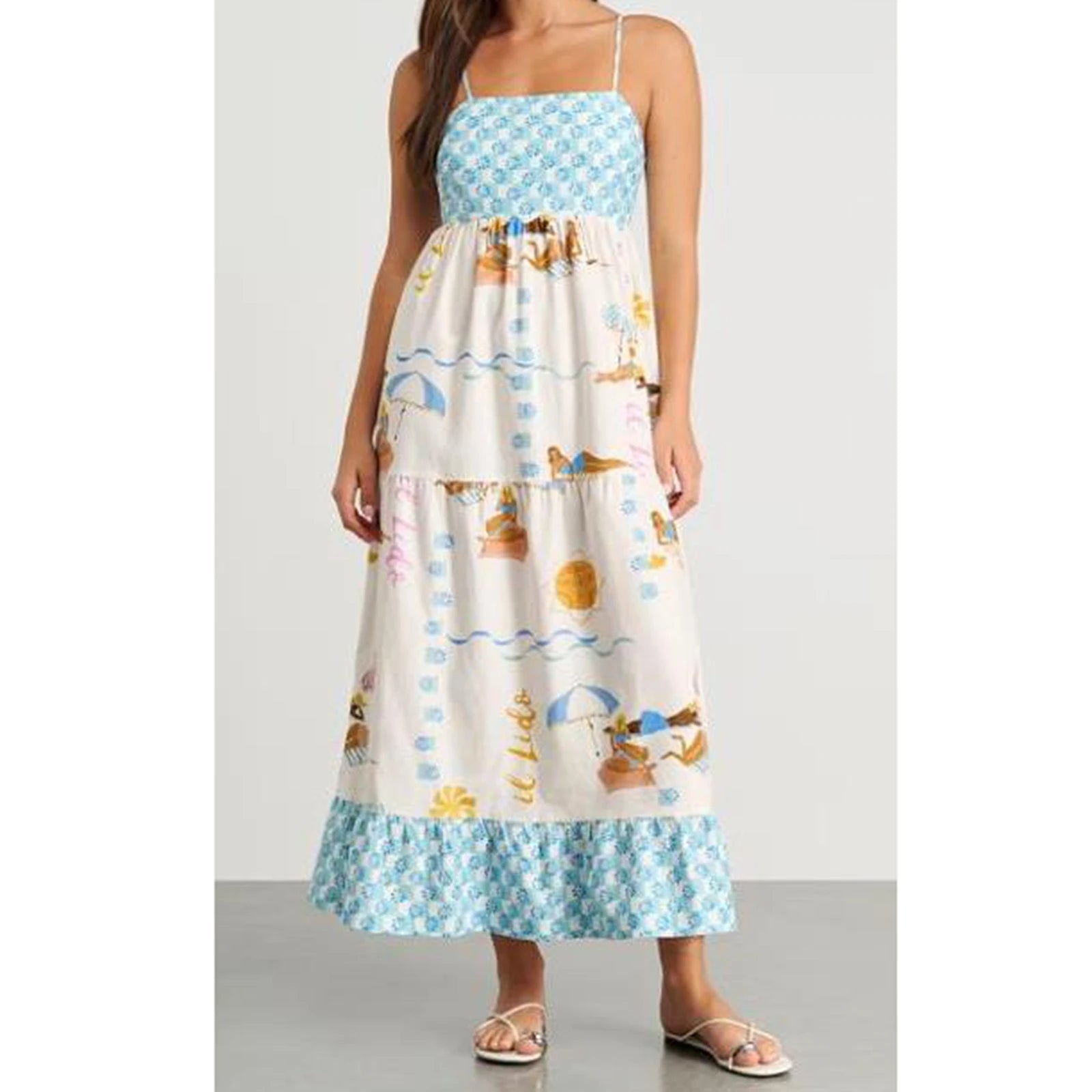 SunSketch Spaghetti Strap Maxi Dress