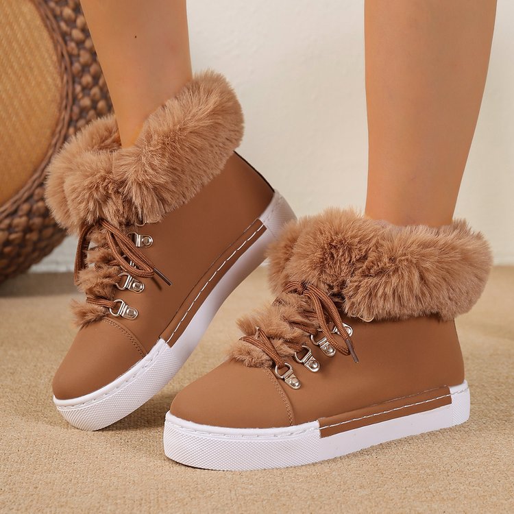 Everest Elite Winter Boots – Faux Fur Lined Platform Lace-Up Snow Boots