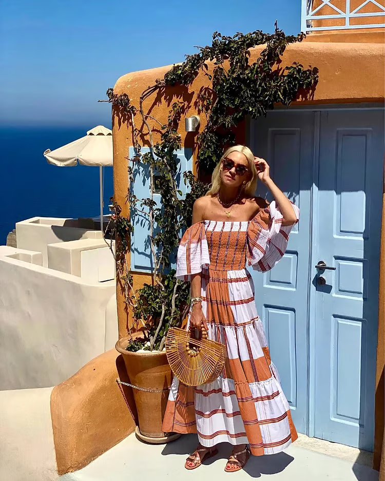 Seraphina - Luxury Mexican Print Off-Shoulder Maxi Dress