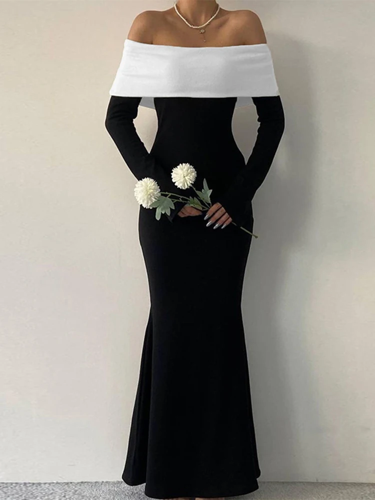 Aeris Off-Shoulder Maxi Dress – Soft Allure in Every Curve