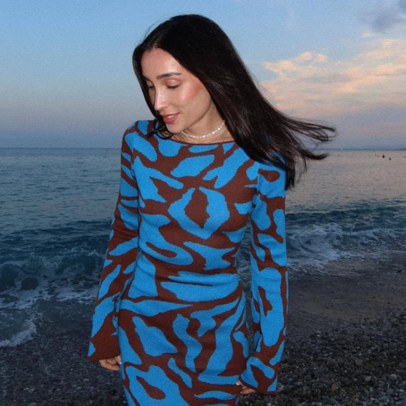 Ava Jacquard Knit Midi Dress