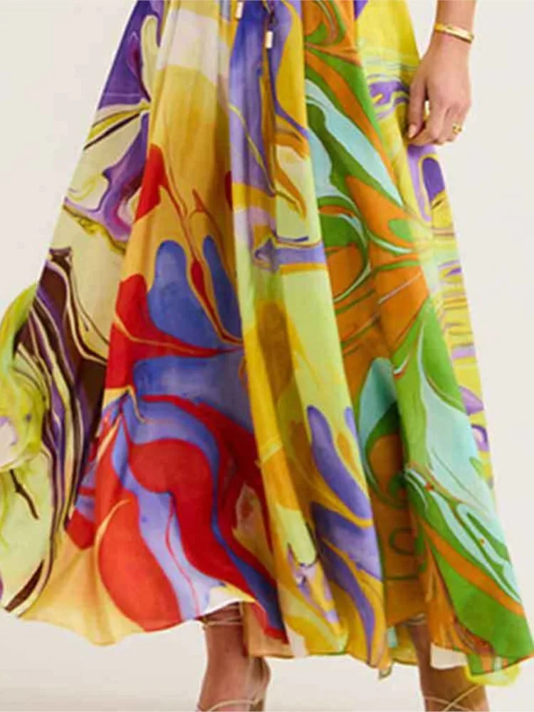 Anna Printed Satin Blouse Set