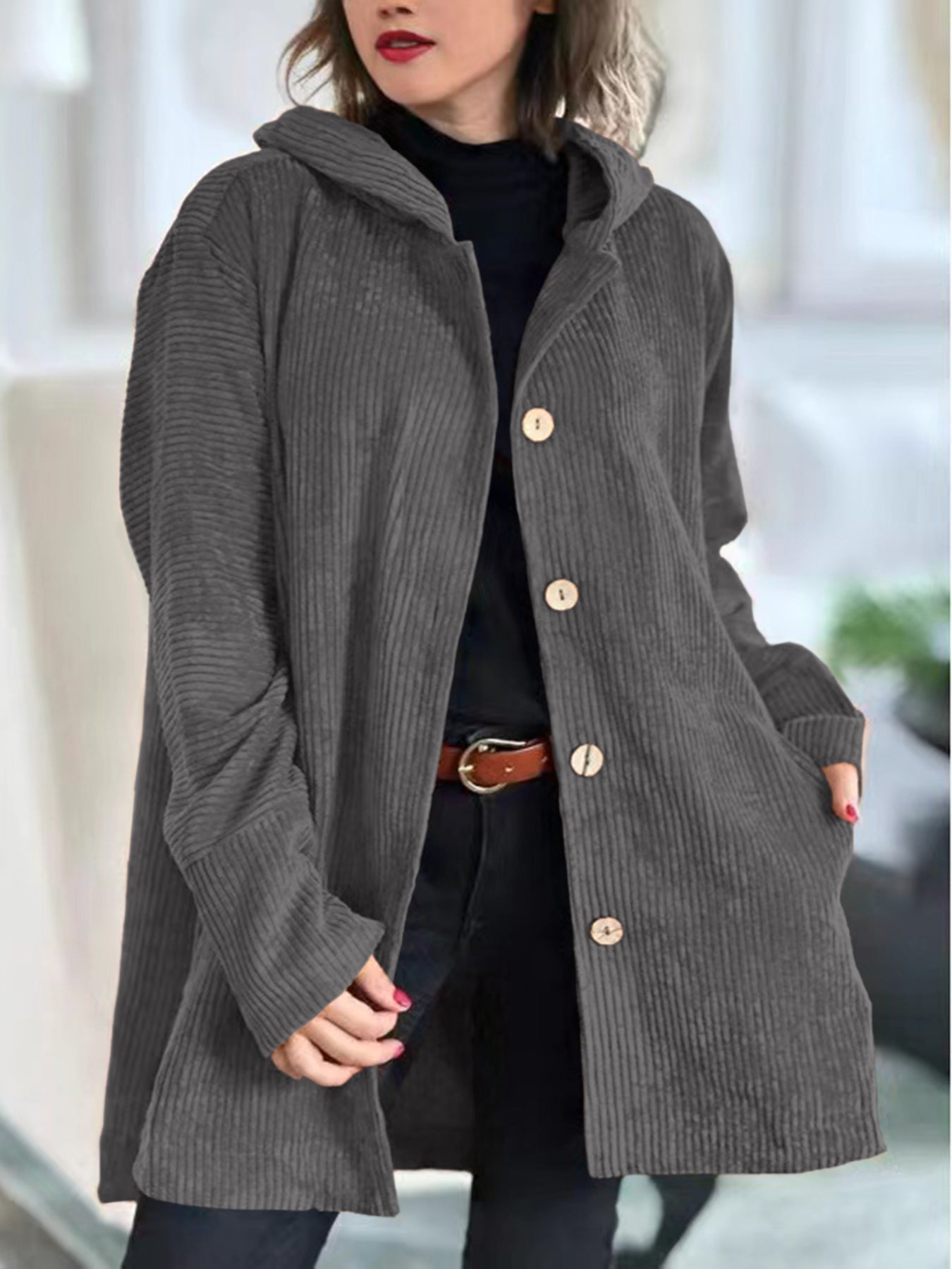 Cordia | Cozy Corduroy Hooded Jacket
