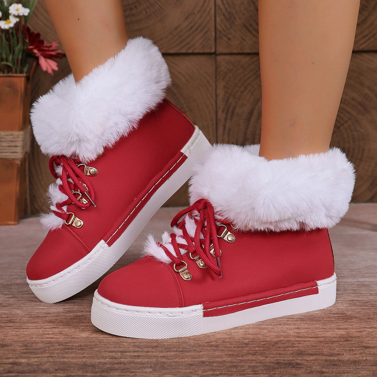 Everest Elite Winter Boots – Faux Fur Lined Platform Lace-Up Snow Boots