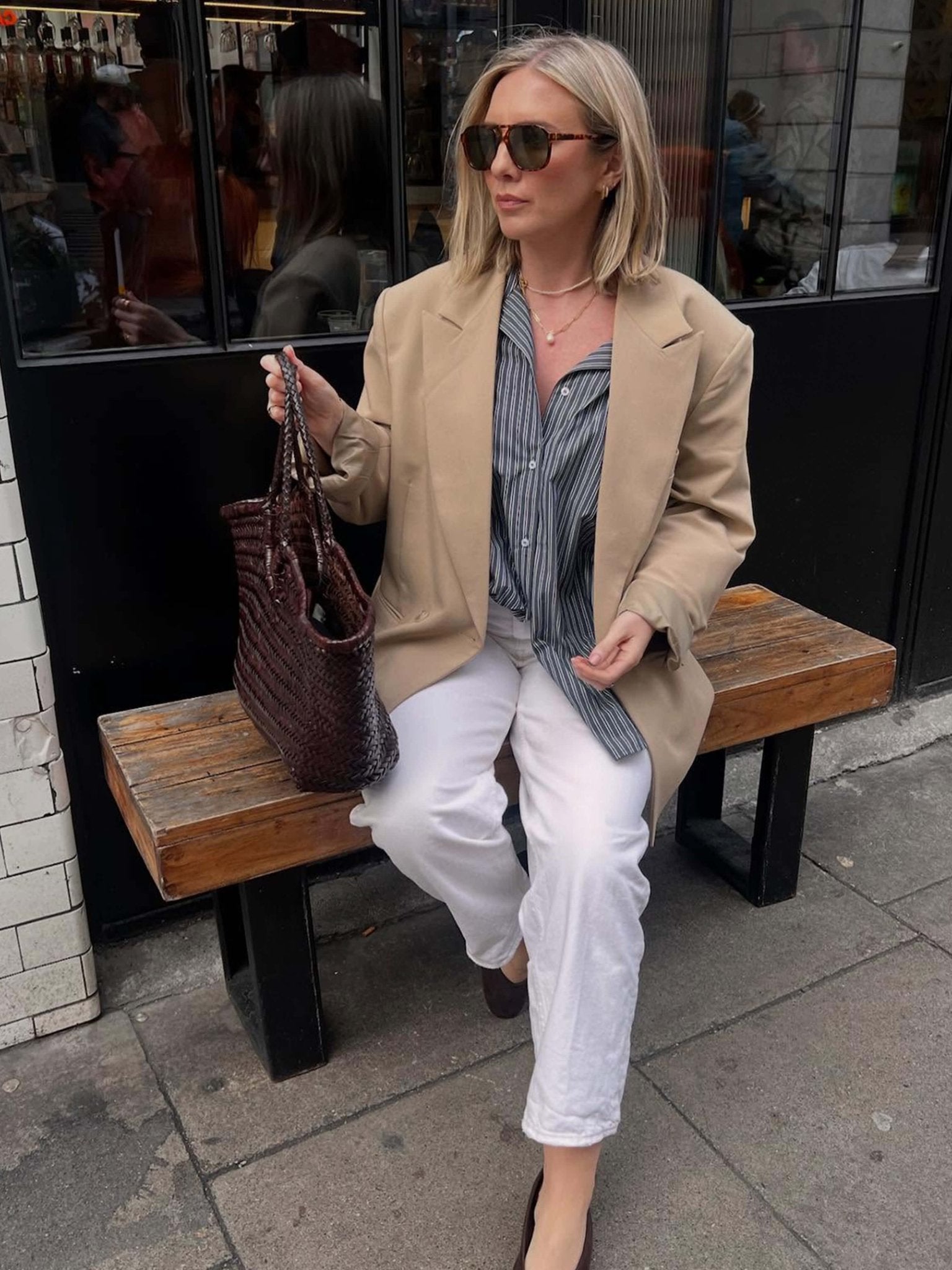 Rica Woven Faux Leather Bag