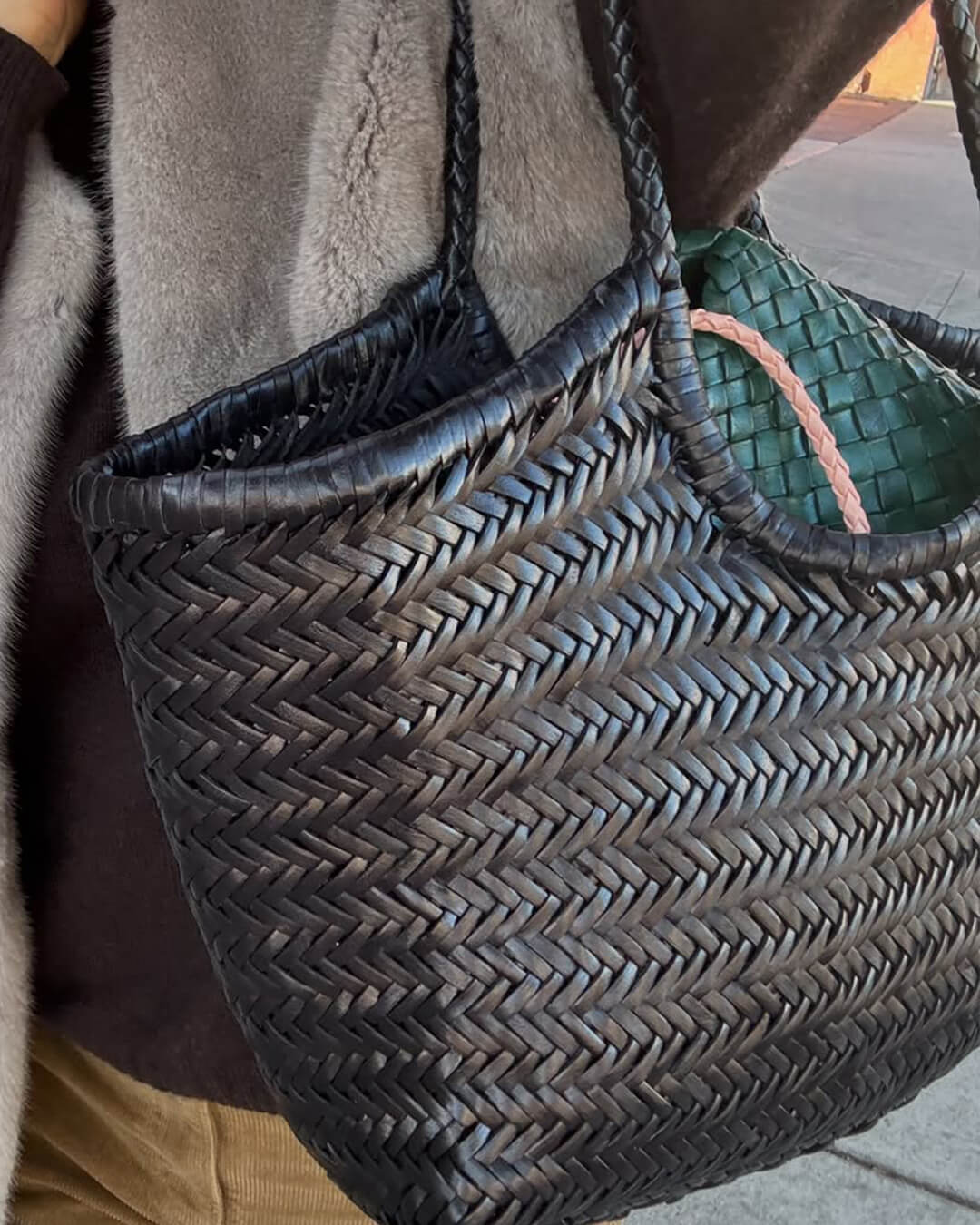 Rica Woven Faux Leather Bag