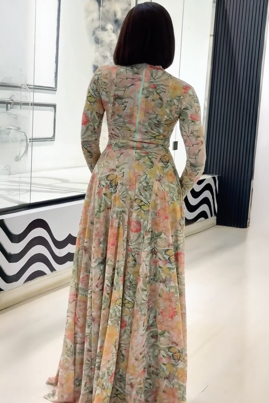 Verve Floral Butterfly Bloom Maxi Dress