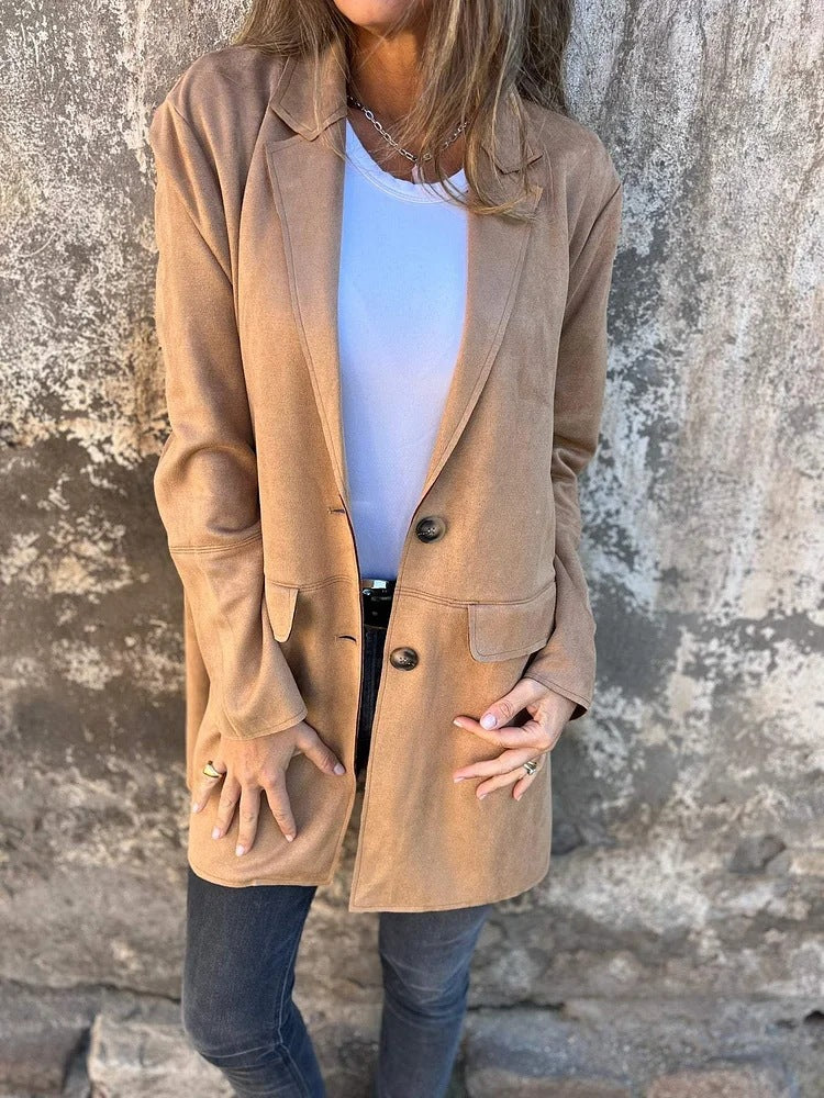 Maribelle | Long Suede-Look Coat