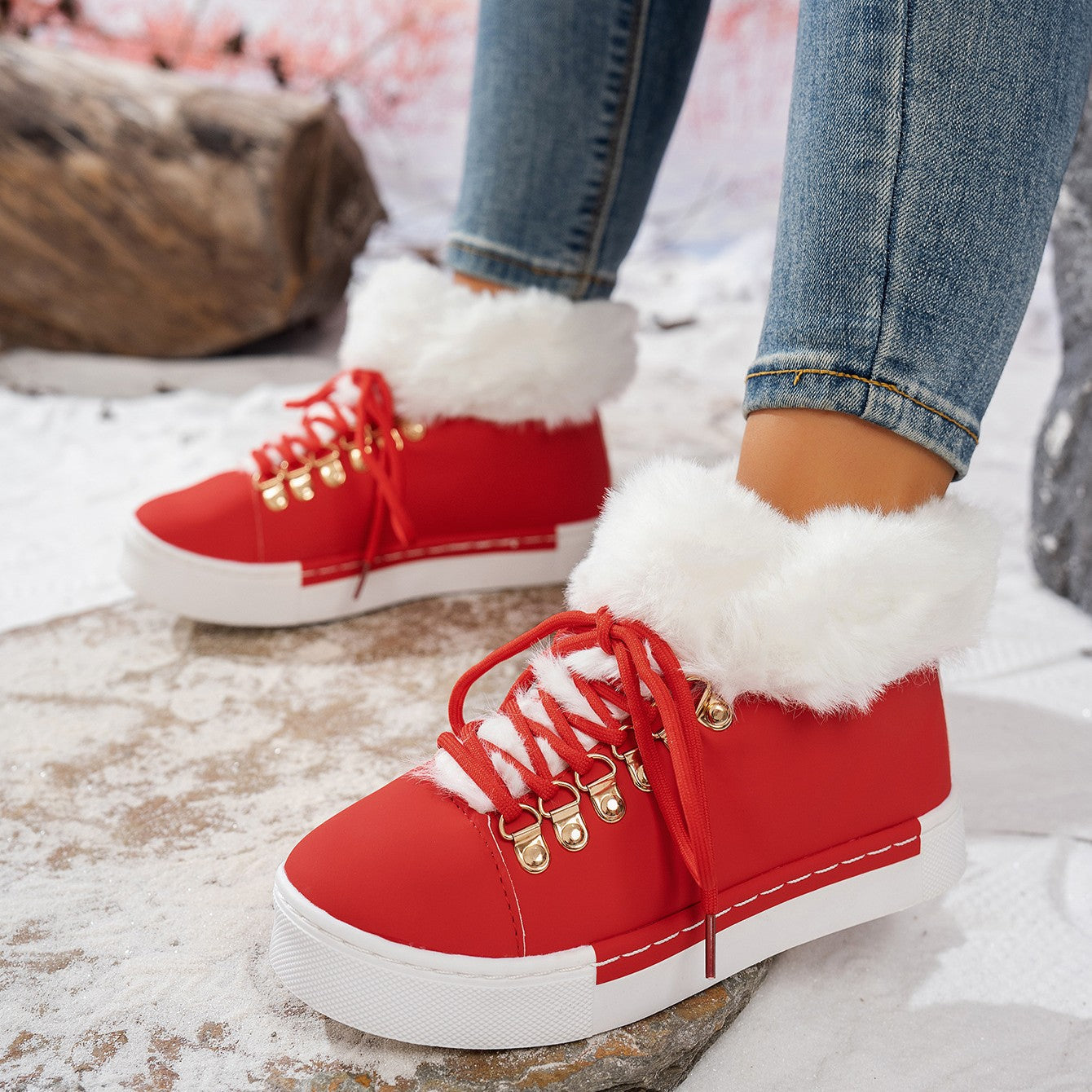 Everest Elite Winter Boots – Faux Fur Lined Platform Lace-Up Snow Boots
