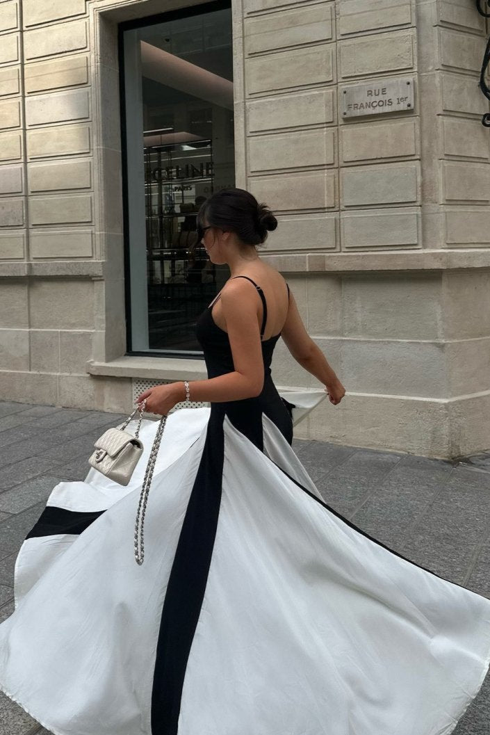 Griselda Color Block Maxi Slip Dress