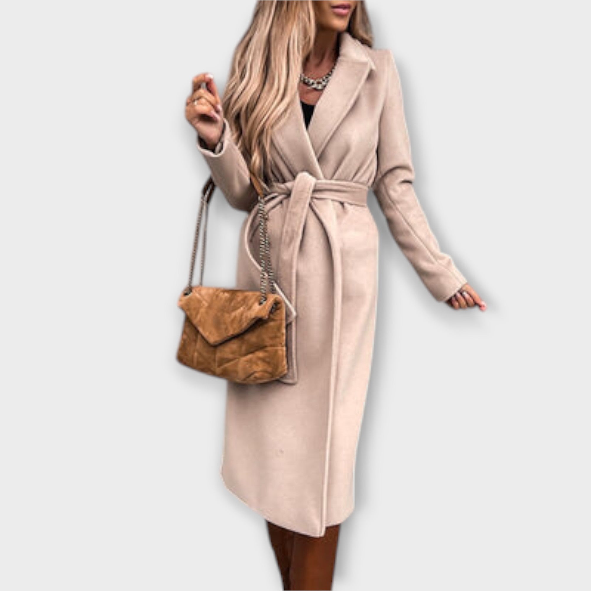 Eliza - Stylish long coat with belt