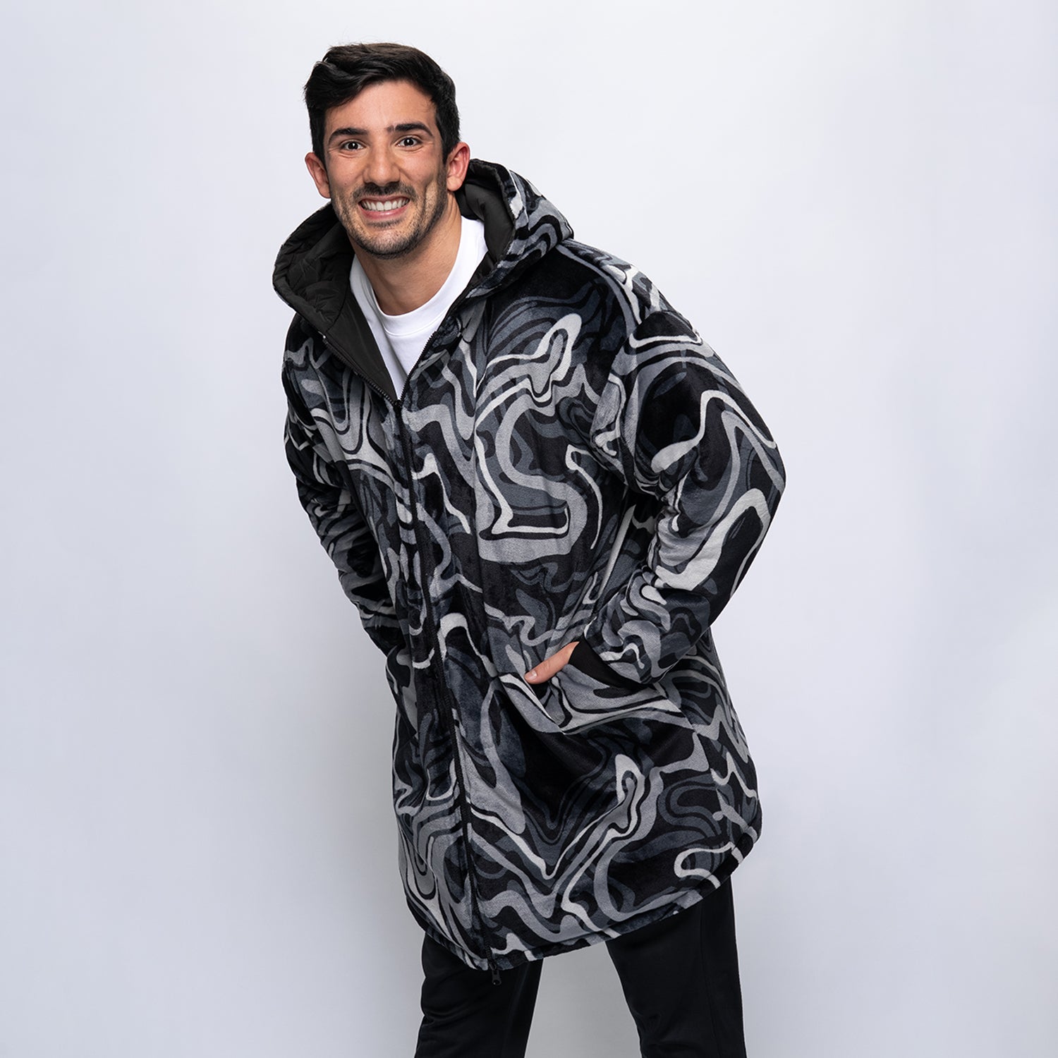 Black/Charcoal Swirl Print