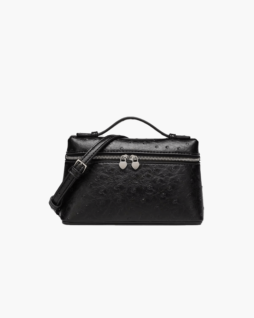 Harper Ostrich inspired Leather Vanity Bag