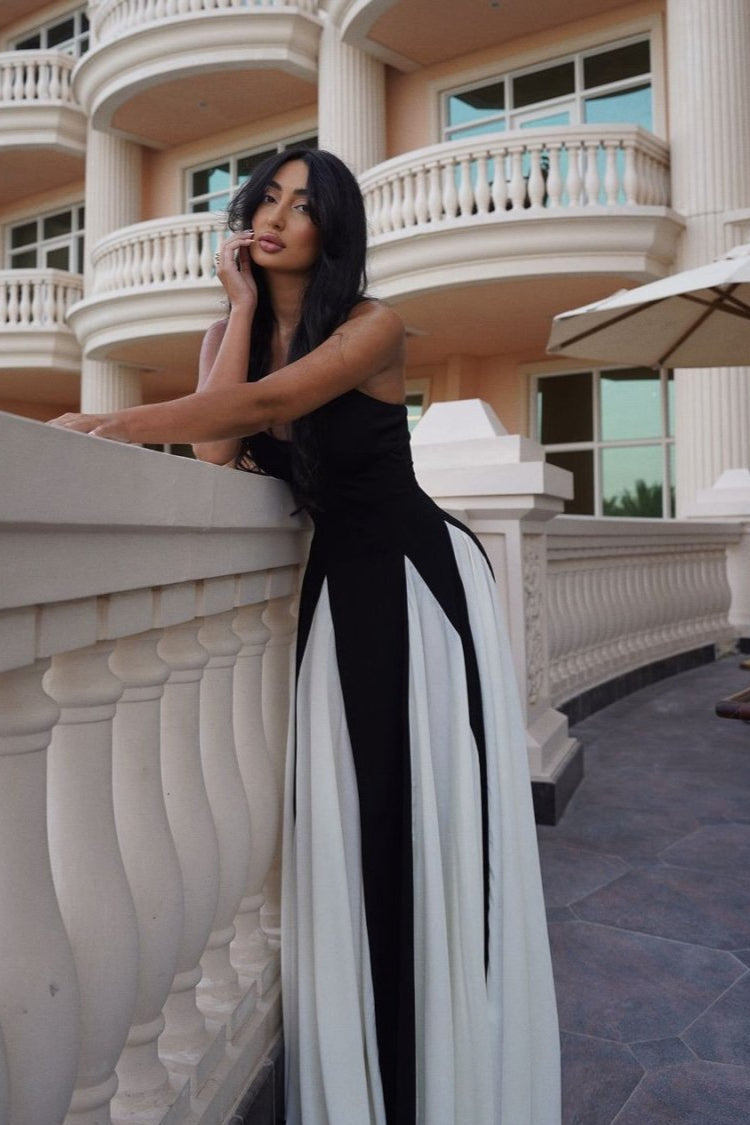 Griselda Color Block Maxi Slip Dress