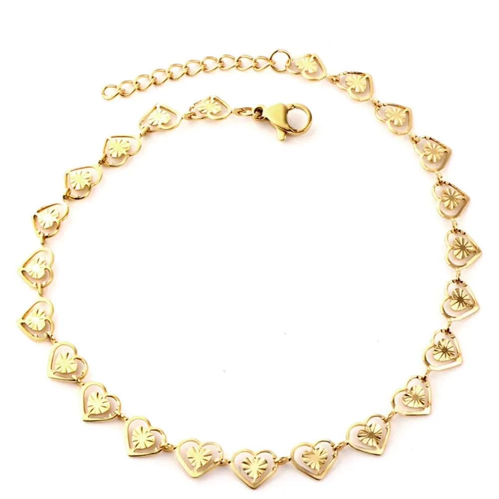 Classic Golden Heart Women's Bracelet