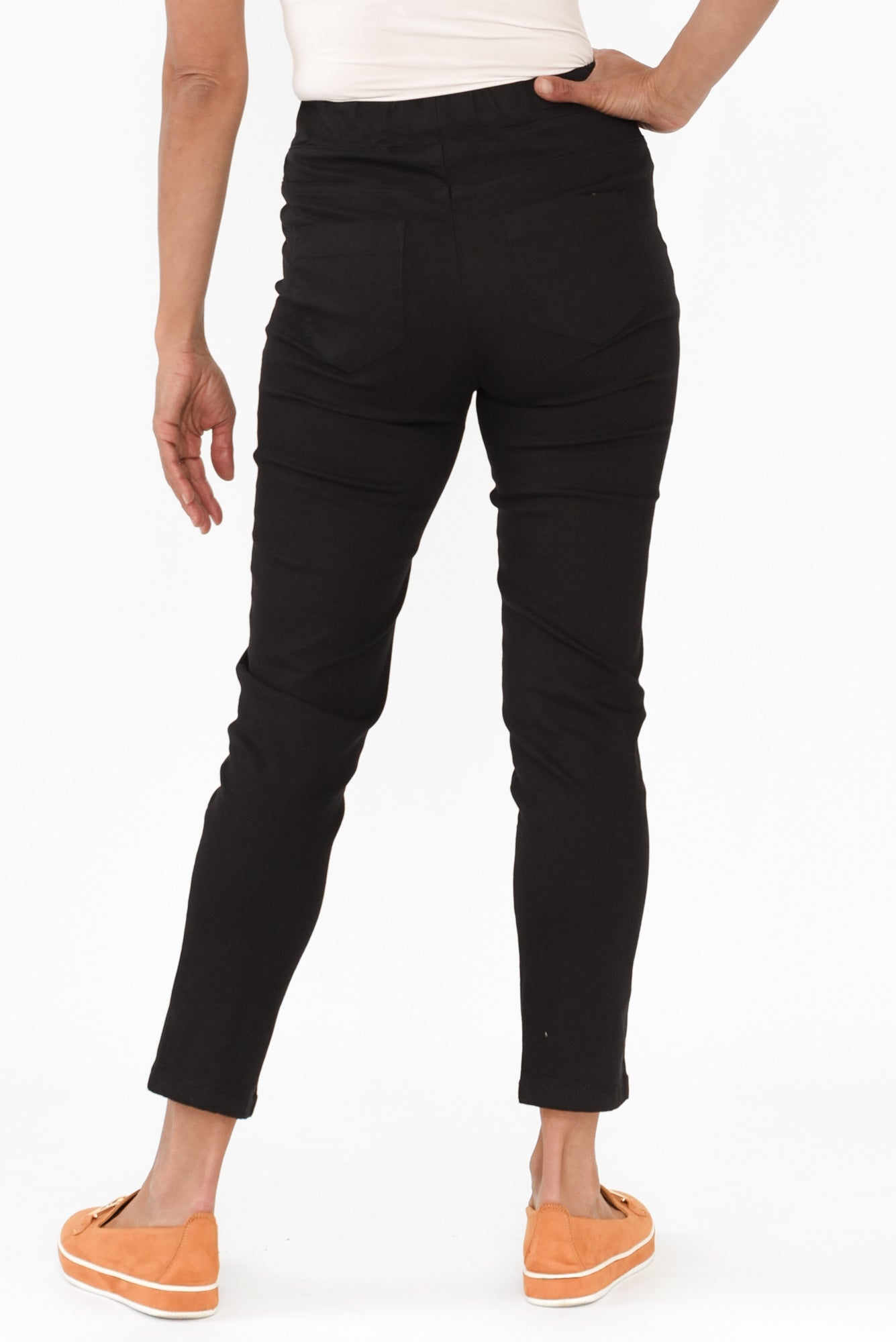 Callie Black Cotton Stretch Pants