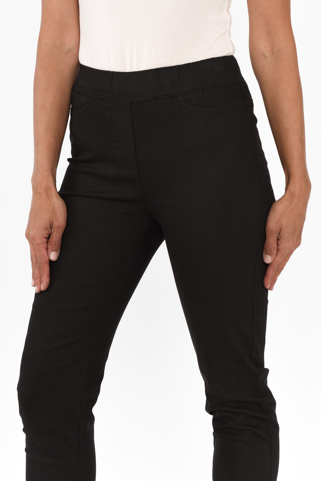 Callie Black Cotton Stretch Pants