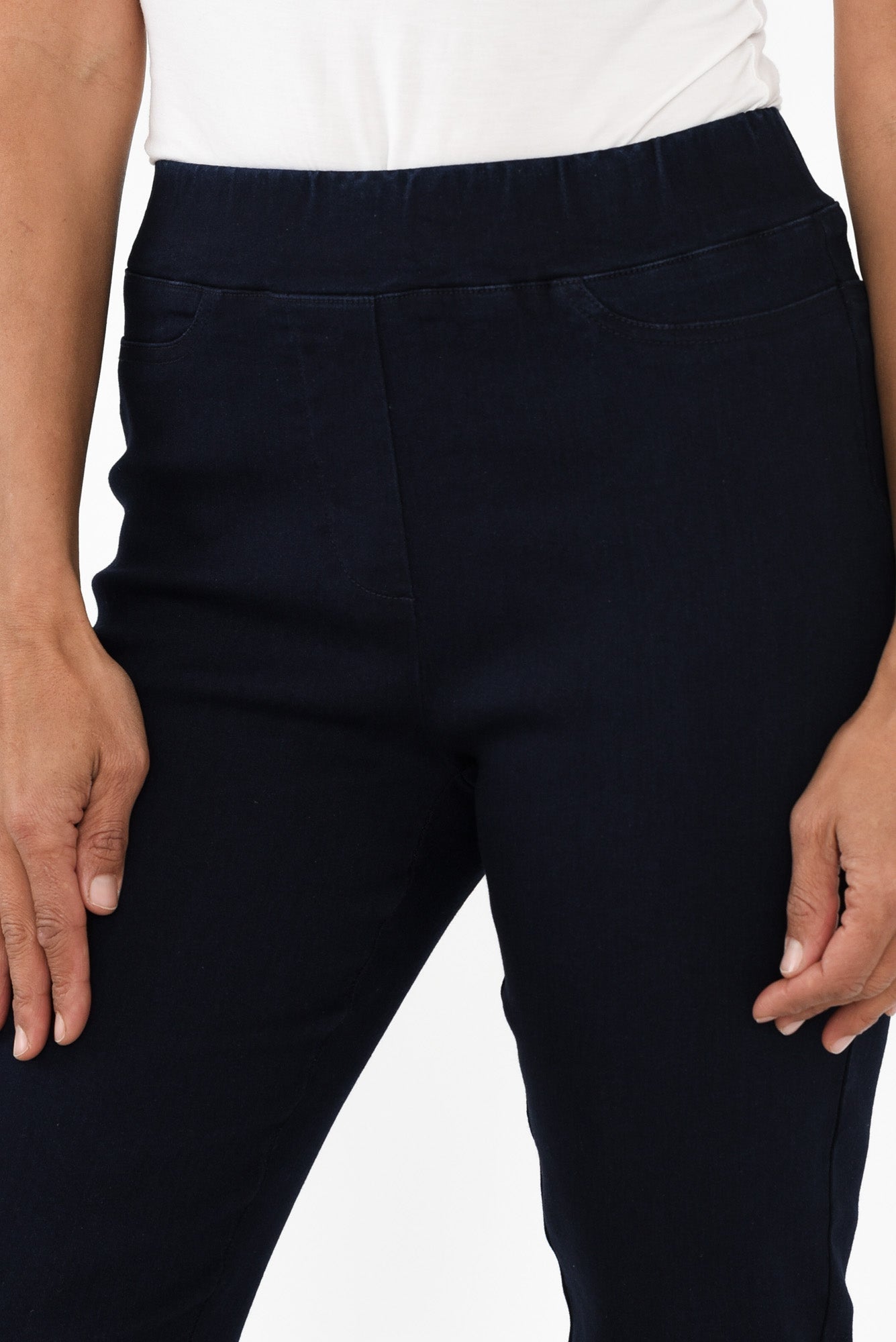 Callie Navy Cotton Stretch Pants