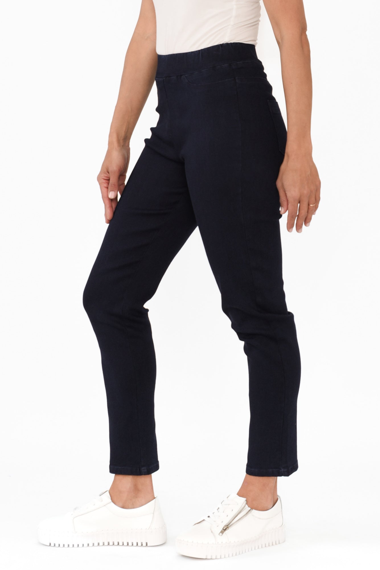 Callie Navy Cotton Stretch Pants