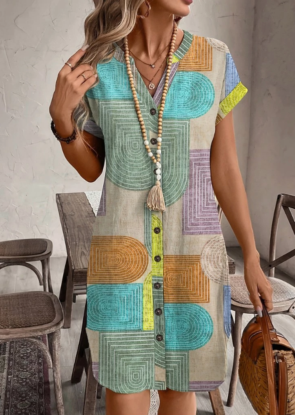 Arlette™ Boho Button Dress