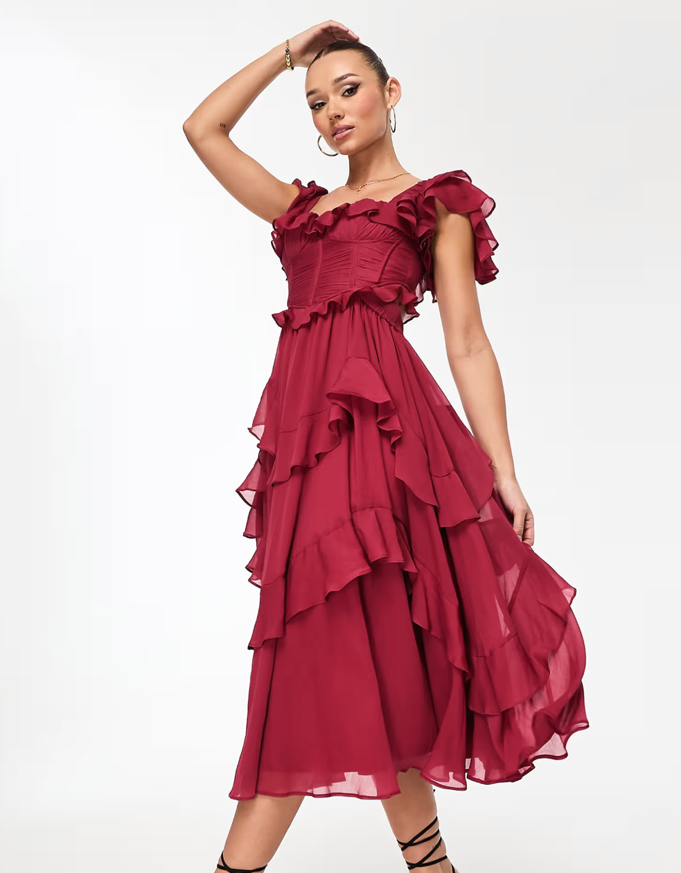 Quinlan - Elegant High-Waist Dress with Lace Trim
