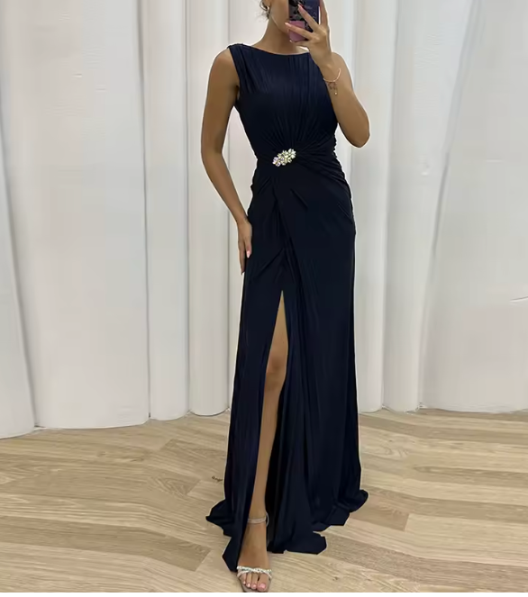 Davina - Pleated Maxi Evening Dress