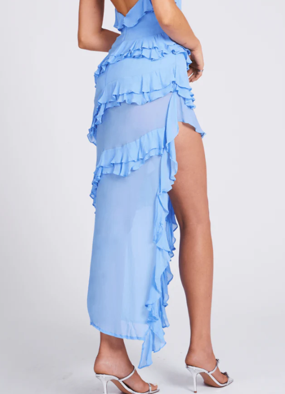 Zephyra - Luxe Irregular Tassel Maxi Dress