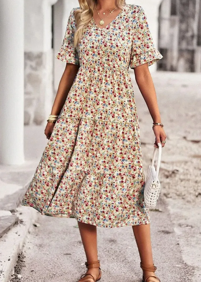 Amara | Floral Summer Midi Dress