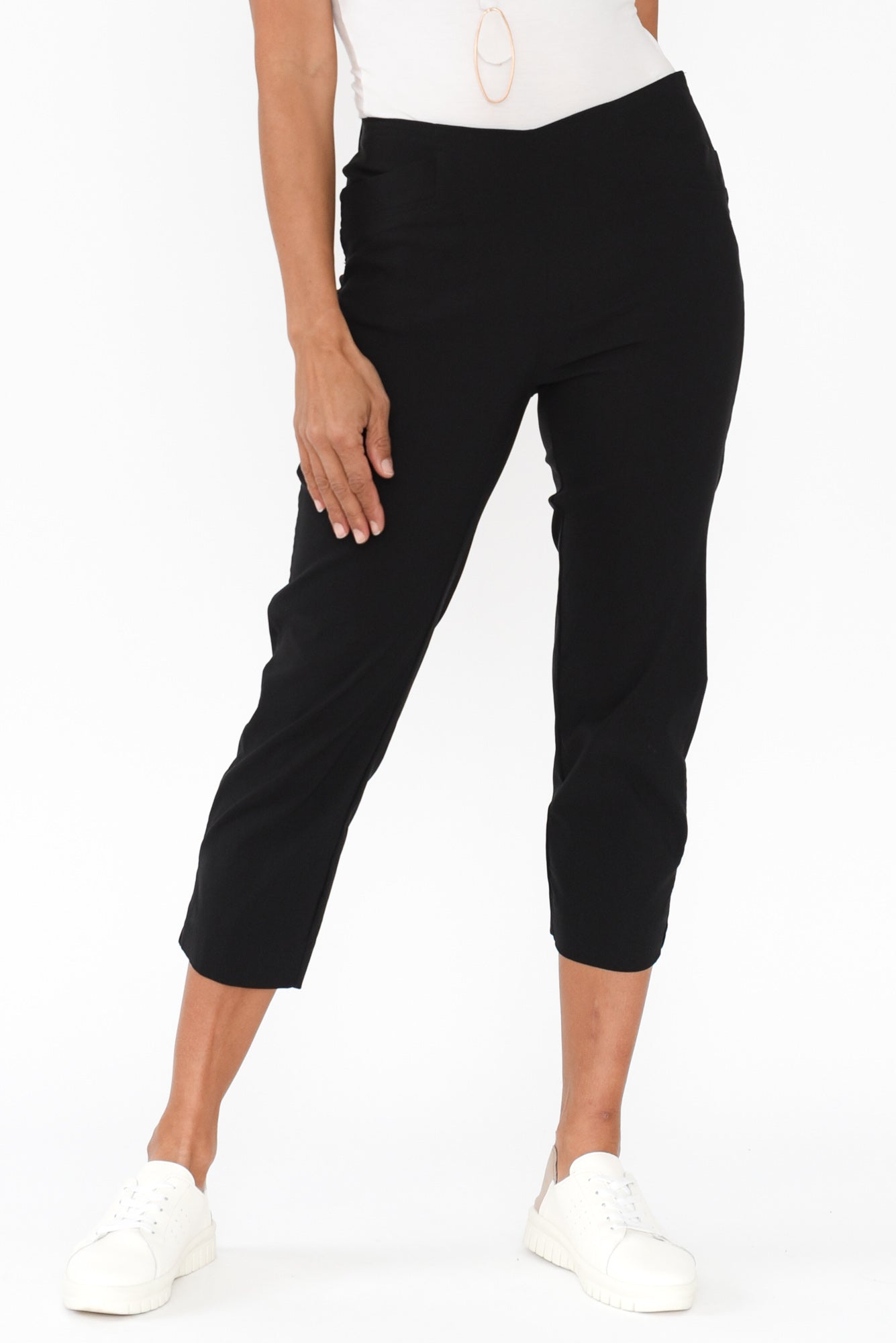 Cody Black Stretch Capri Pants