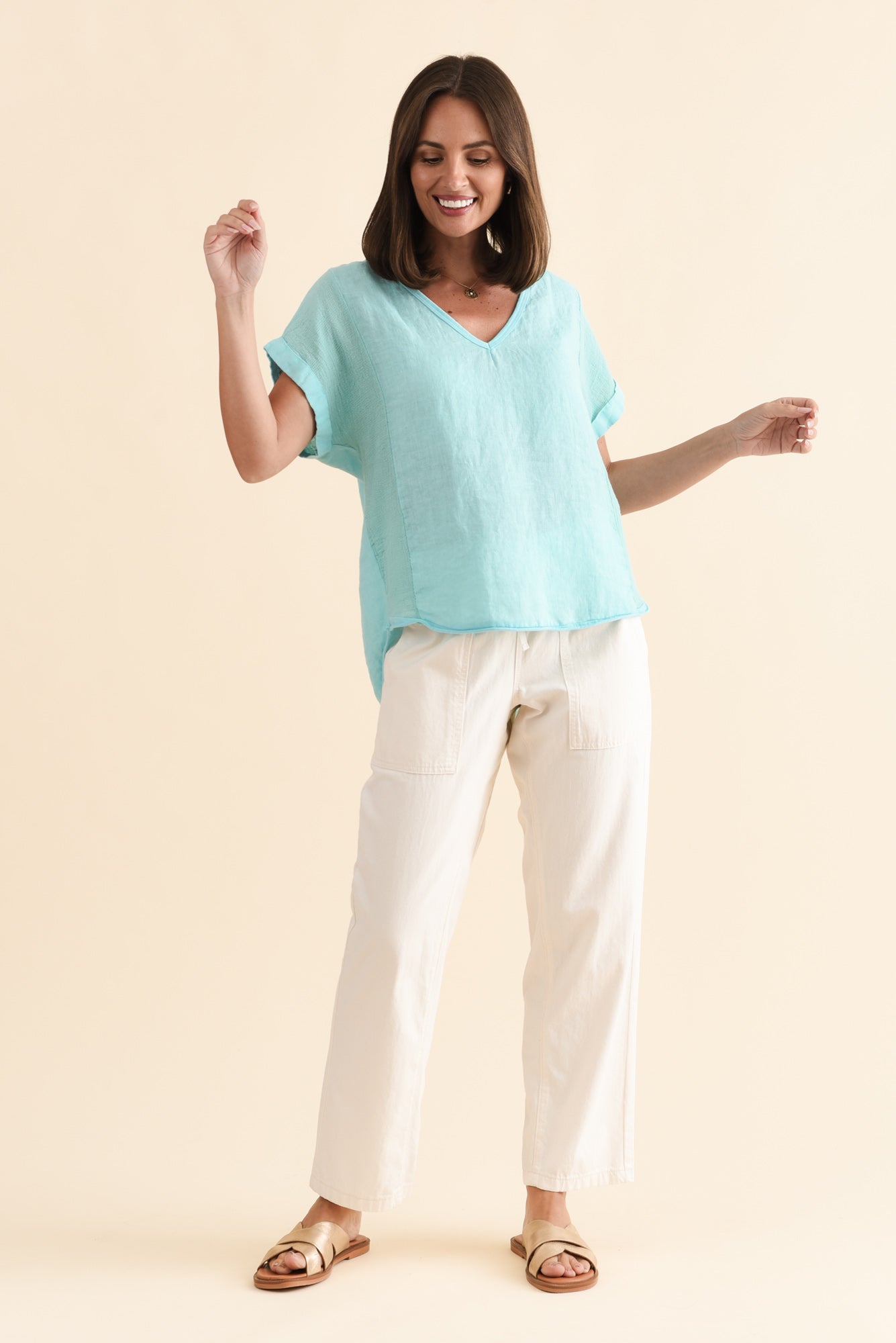 Quinn White Cotton Jogger Pants