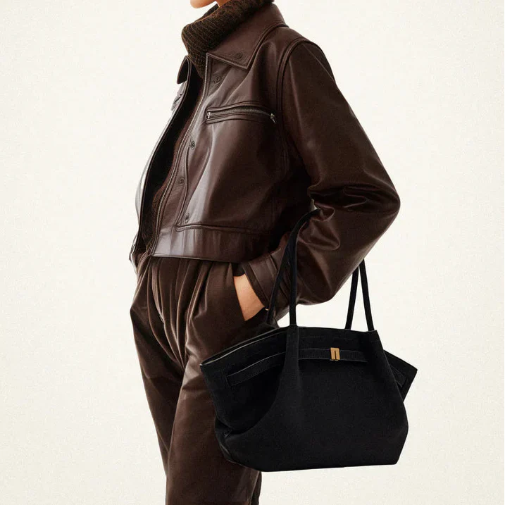 Henna™ Maxi Suede Tote Bag – Spacious Elegance with Timeless Style