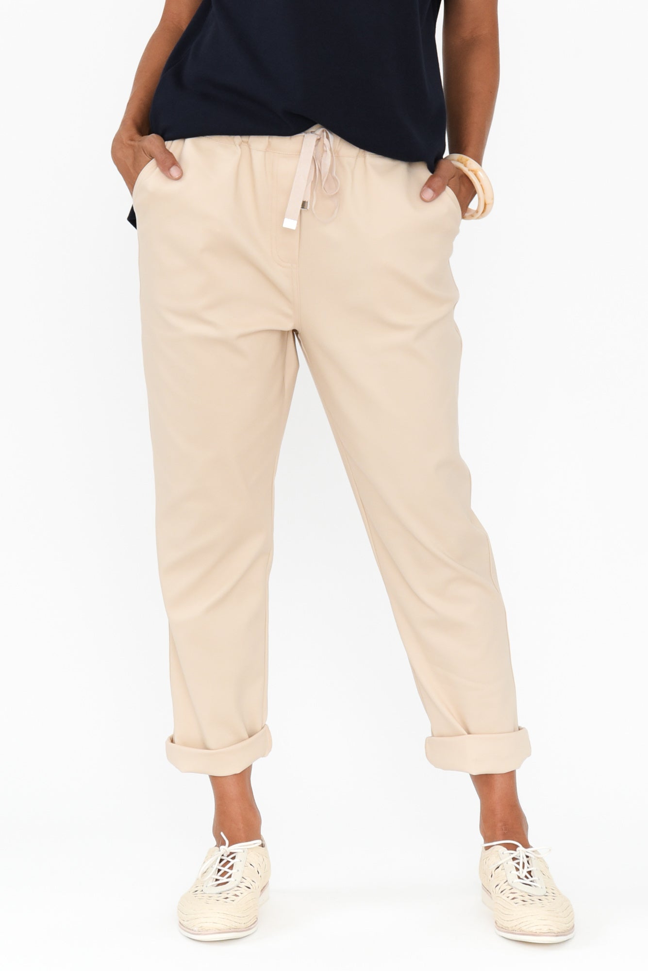 Kenzie Cream Drawstring Pants