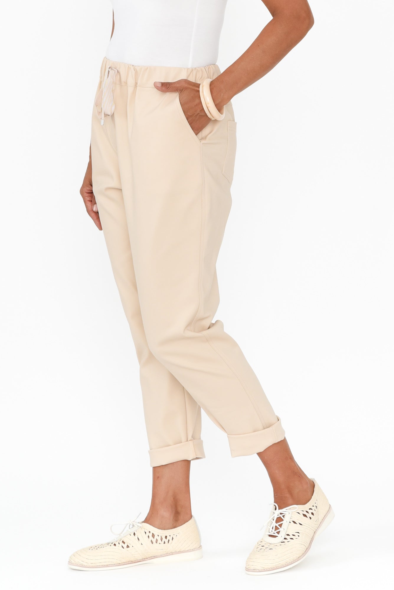 Kenzie Cream Drawstring Pants