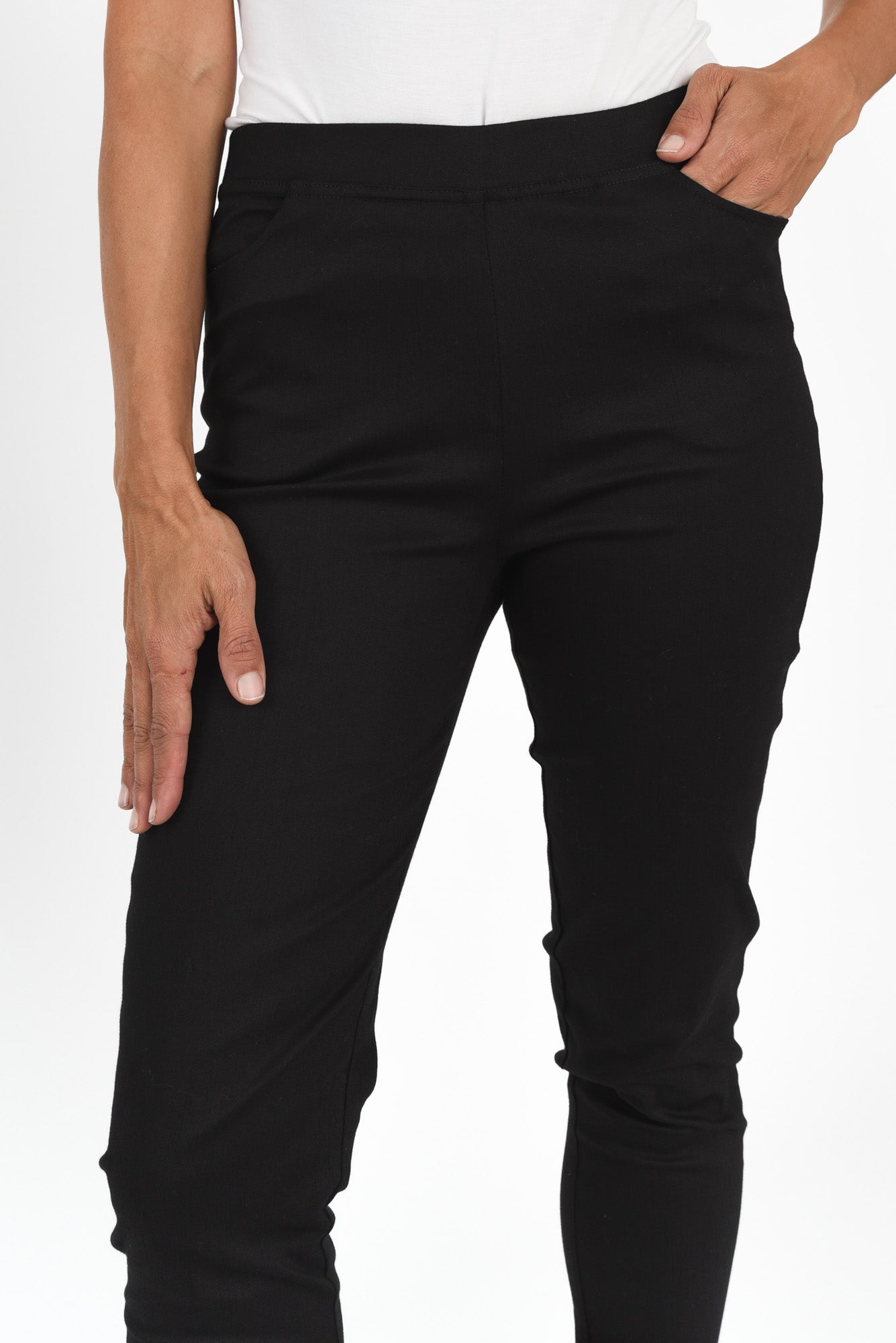 Laia Black Cotton Stretch Pants