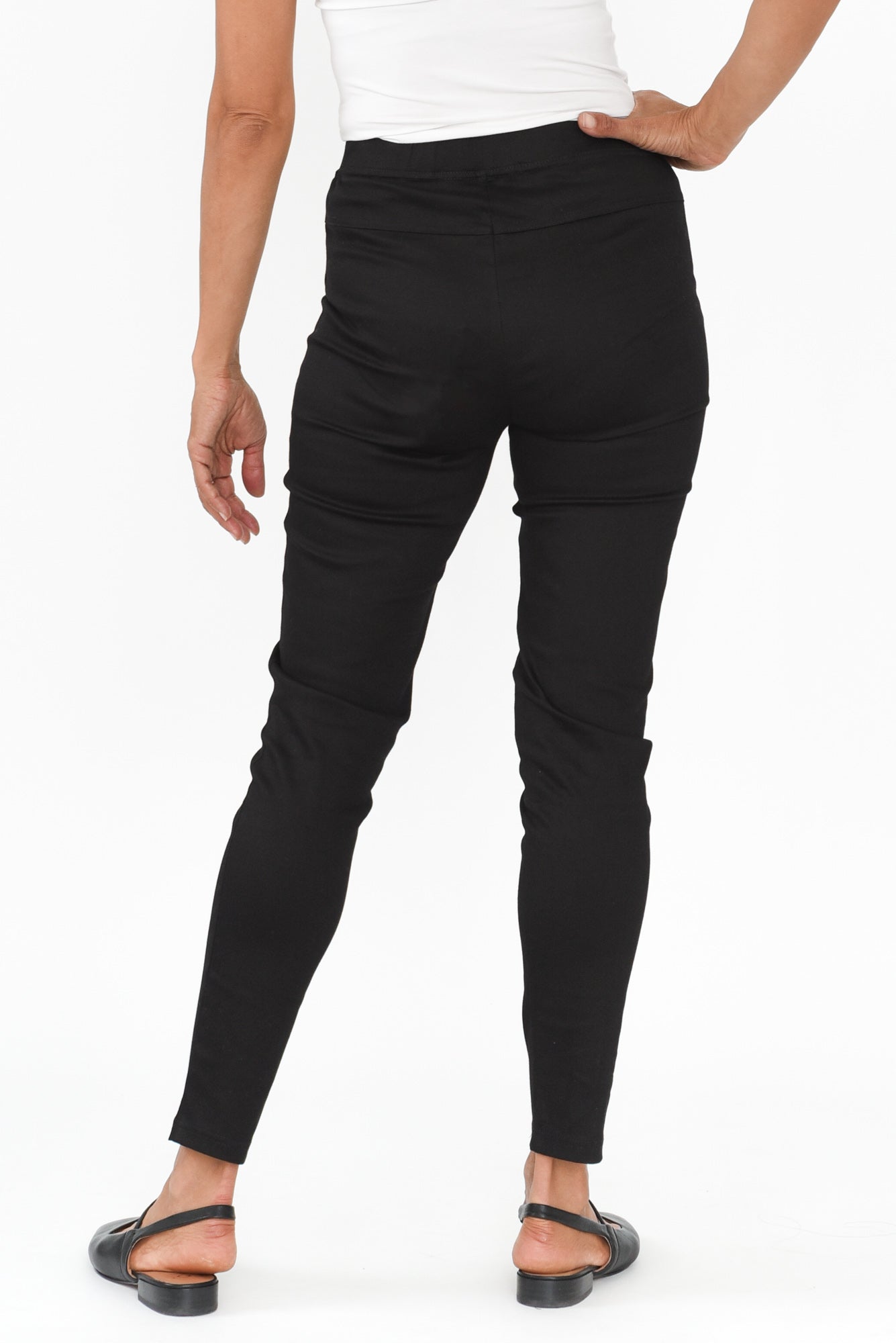 Laia Black Cotton Stretch Pants