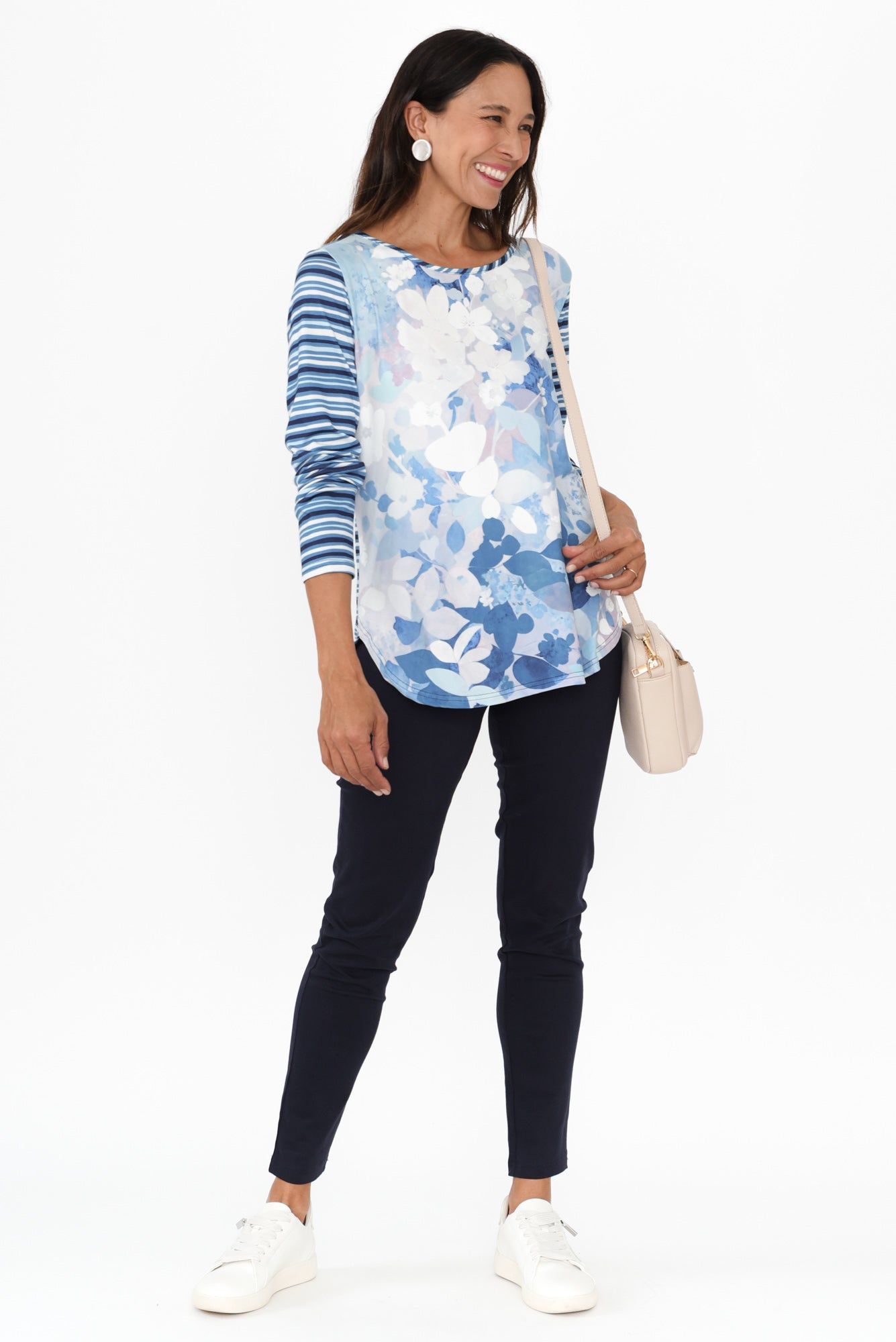 Laia Navy Cotton Stretch Pants