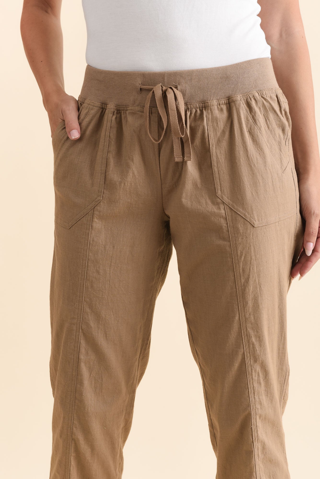 Lindsay Taupe 7/8 Cargo Pants