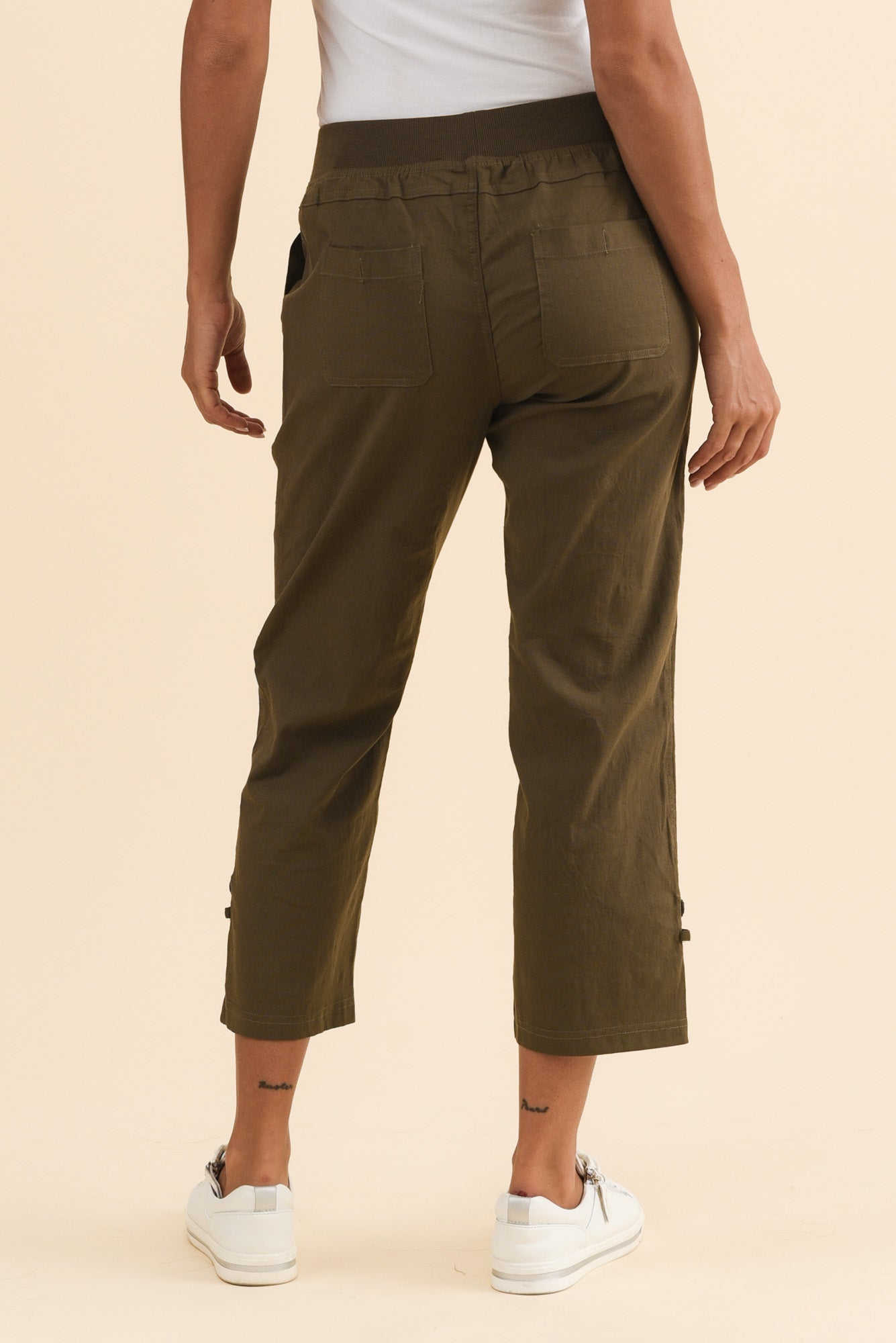 Lindsay Khaki 7/8 Cargo Pants