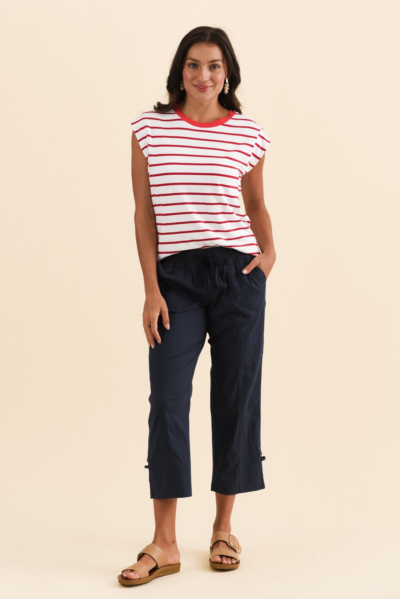 Lindsay Navy 7/8 Cargo Pants