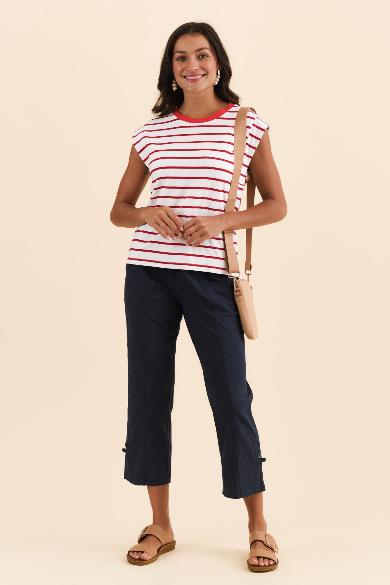 Lindsay Navy 7/8 Cargo Pants