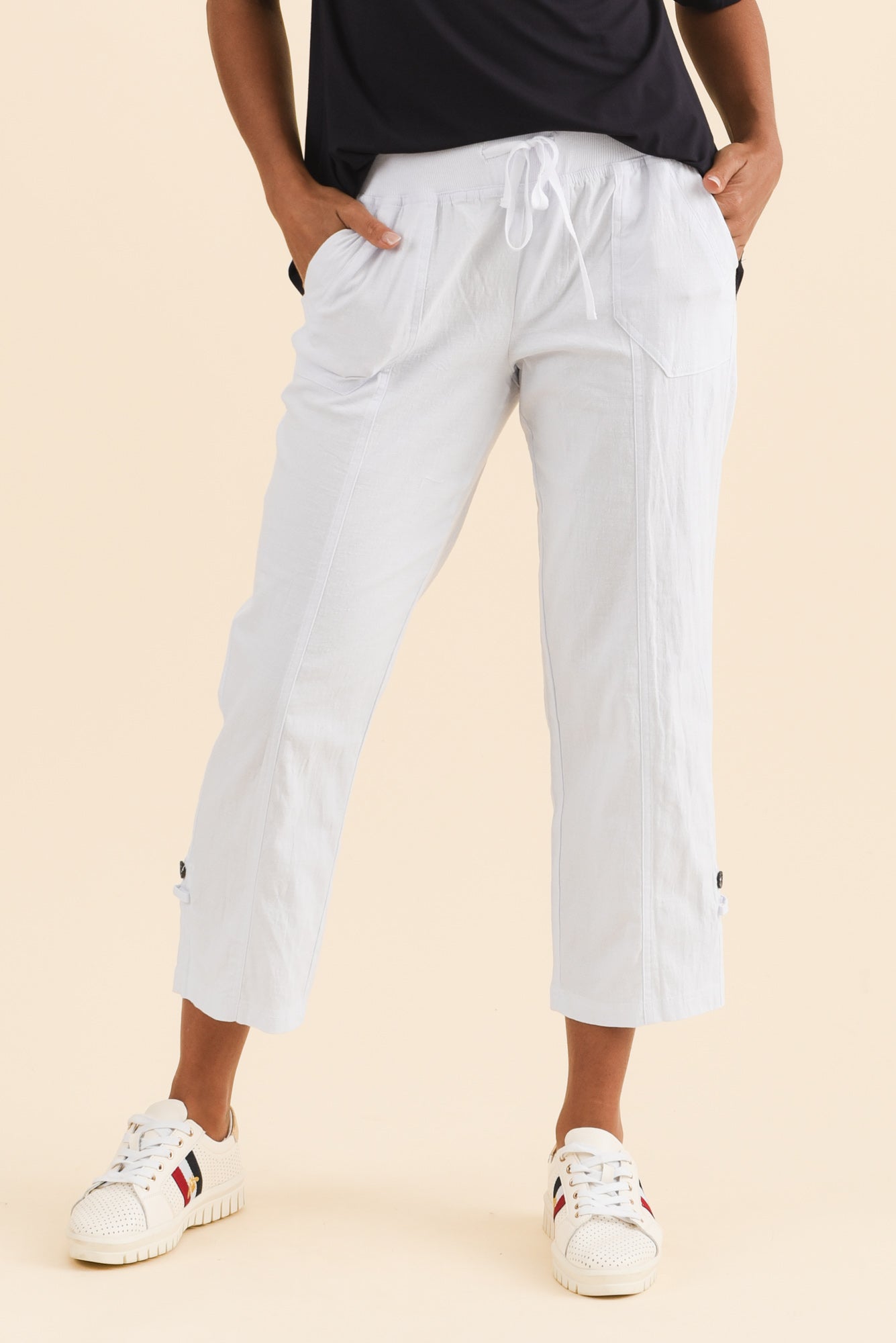 Lindsay White 7/8 Cargo Pants