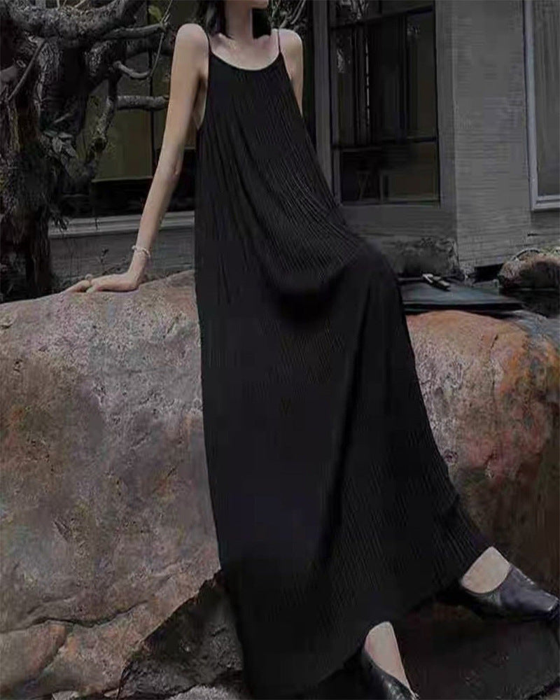 Women's Solid Color Backless Cami Dress