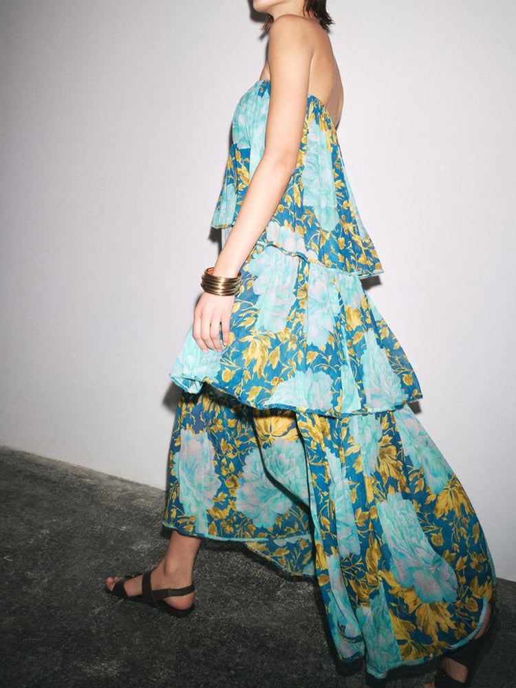 Riviera Muse™ Off-Shoulder Layered Maxi Dress