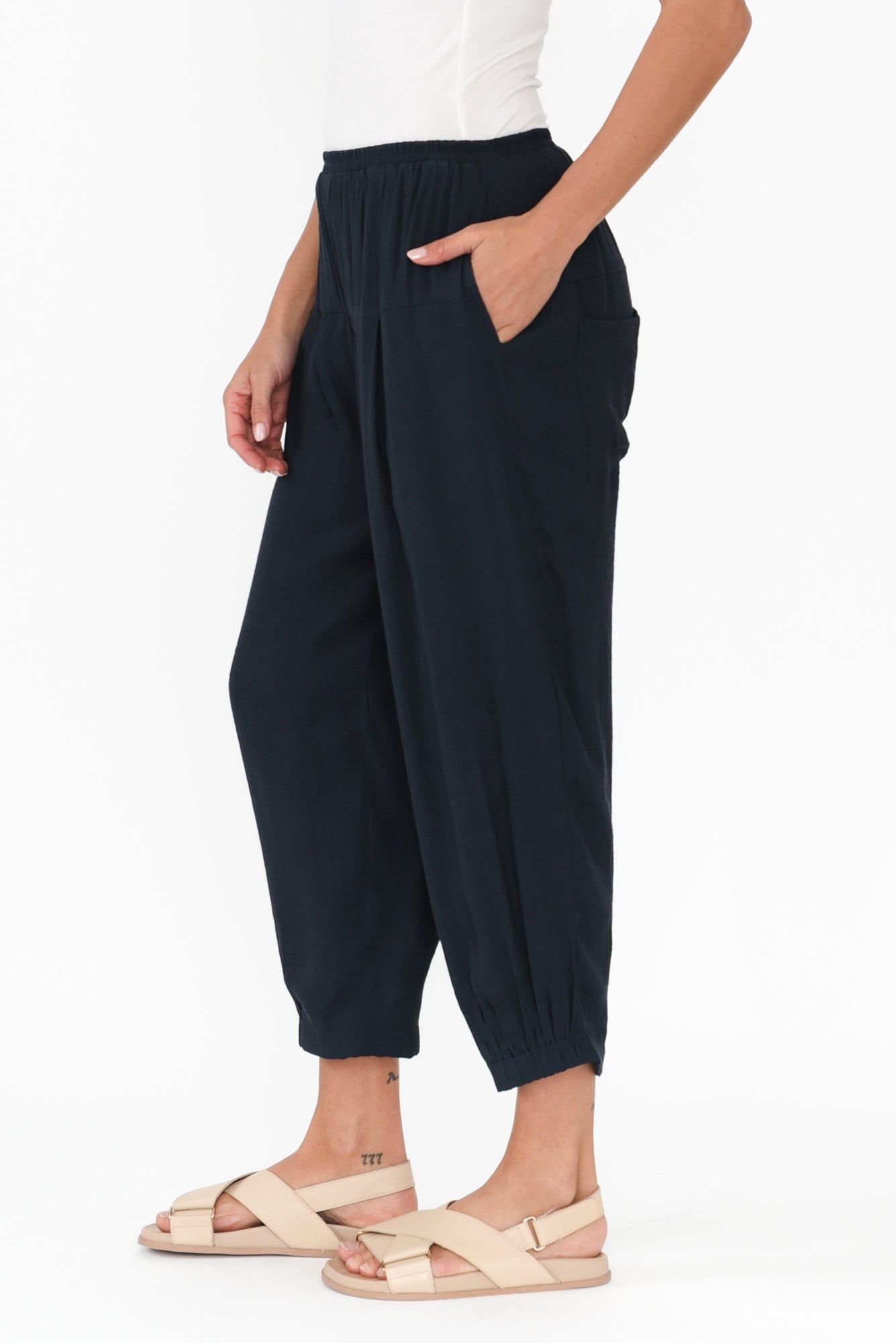 Vanita Navy Pocket Pants
