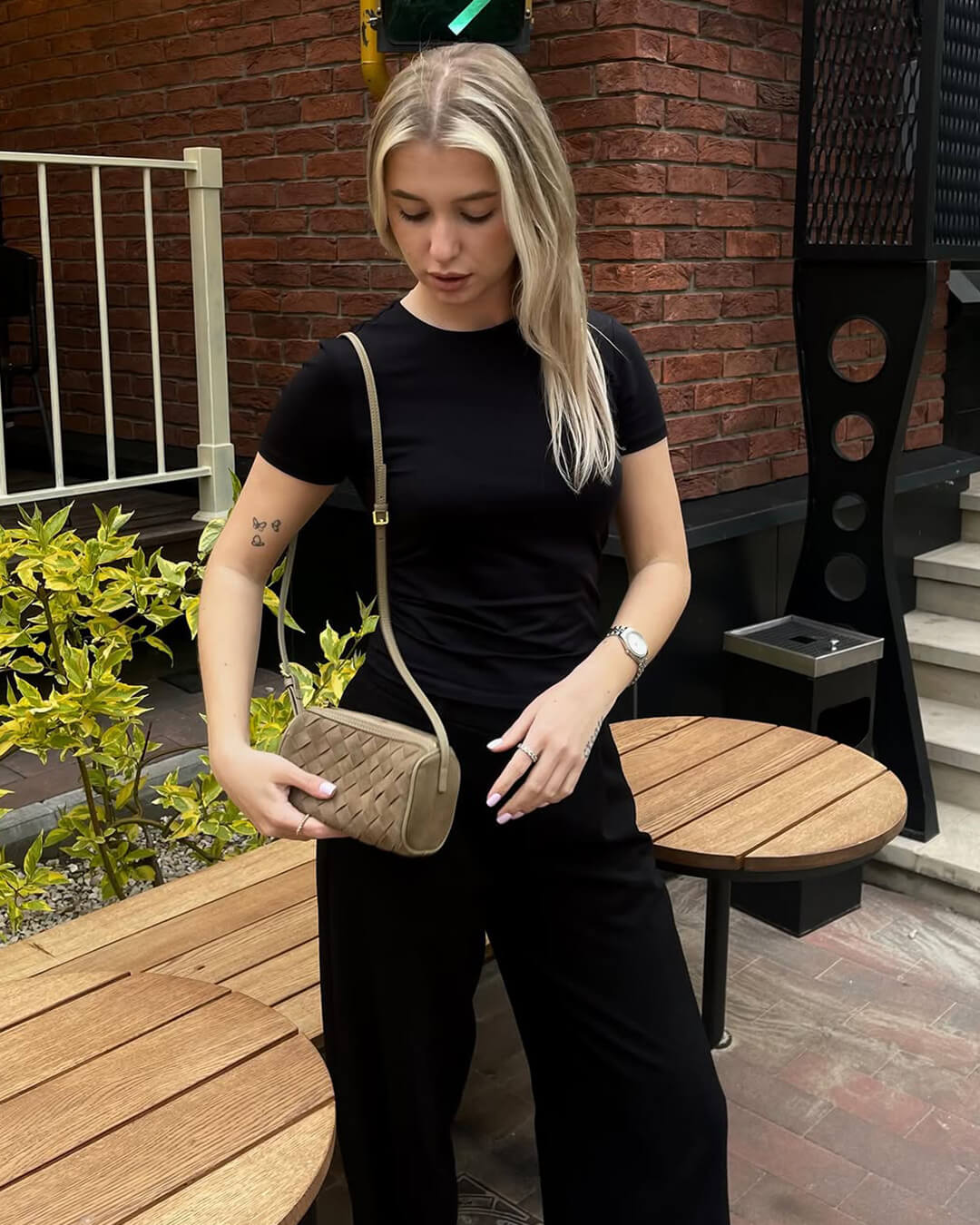 Jessica Woven Suede Bag