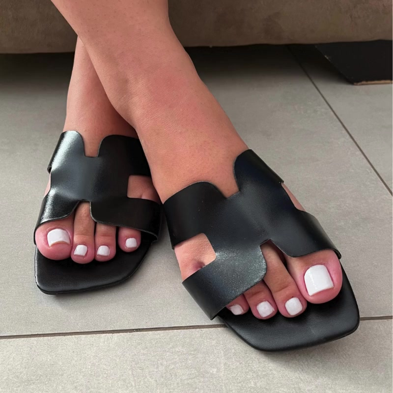 Sandália Feminina Rasteirinha Rasteira H Verão Tendências 2025 Confortável