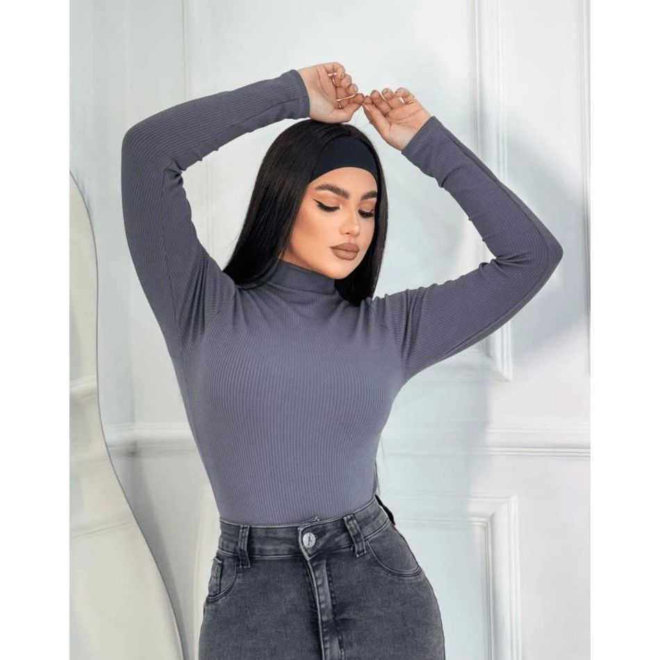 Body Gola Alta Feminino Ribana Manga Longa Moda Coladinho Blogueira- Festa Cacharrel Outono Inverno.